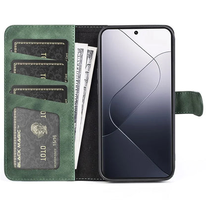 For Xiaomi 14 Pro Case Stand Wallet Color Splicing Phone Cover