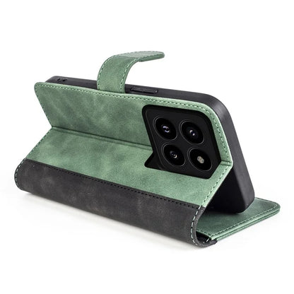 For Xiaomi 14 Pro Case Stand Wallet Color Splicing Phone Cover