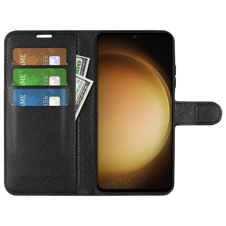 For Samsung Galaxy S24+ Case Wallet Stand Litchi Texture Phone Cover