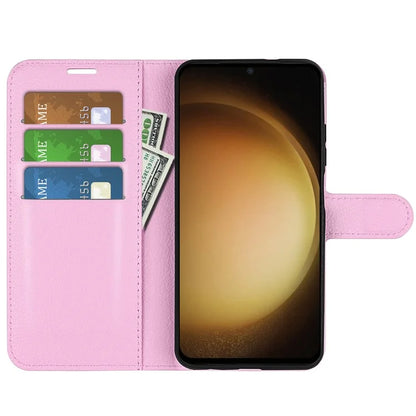 For Samsung Galaxy S24+ Case Wallet Stand Litchi Texture Phone Cover