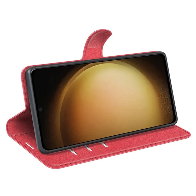 For Samsung Galaxy S24+ Case Wallet Stand Litchi Texture Phone Cover