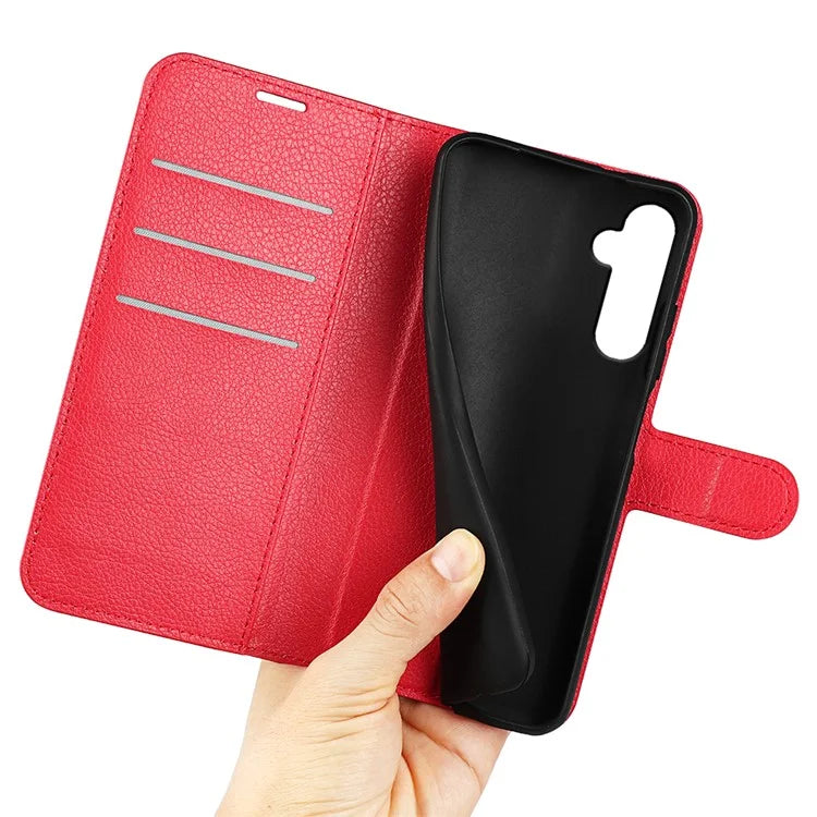 For Samsung Galaxy S24+ Case Wallet Stand Litchi Texture Phone Cover