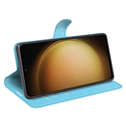 For Samsung Galaxy S24+ Case Wallet Stand Litchi Texture Phone Cover