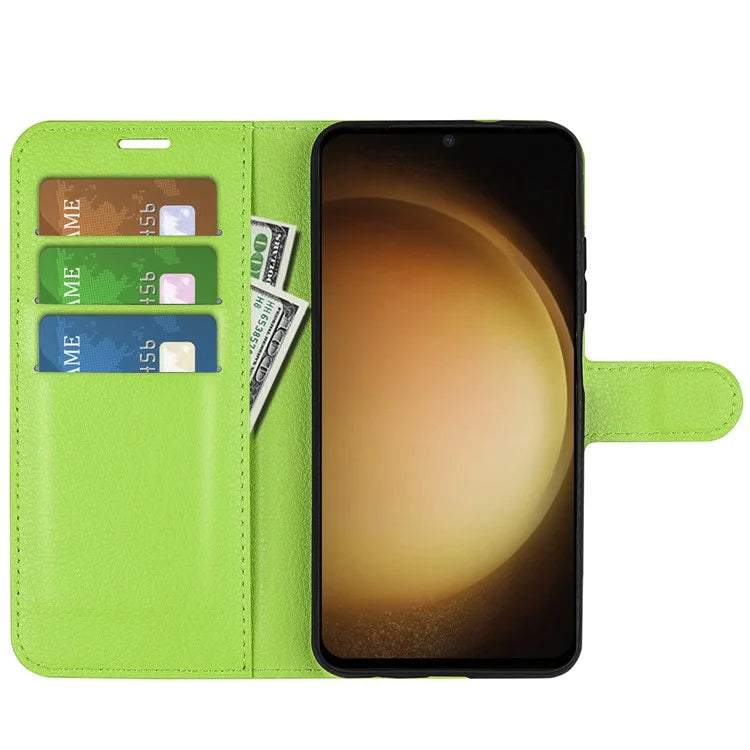 For Samsung Galaxy S24+ Case Wallet Stand Litchi Texture Phone Cover