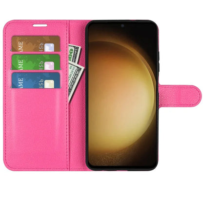 For Samsung Galaxy S24+ Case Wallet Stand Litchi Texture Phone Cover