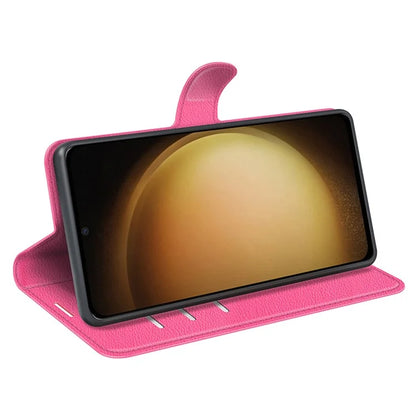 For Samsung Galaxy S24+ Case Wallet Stand Litchi Texture Phone Cover