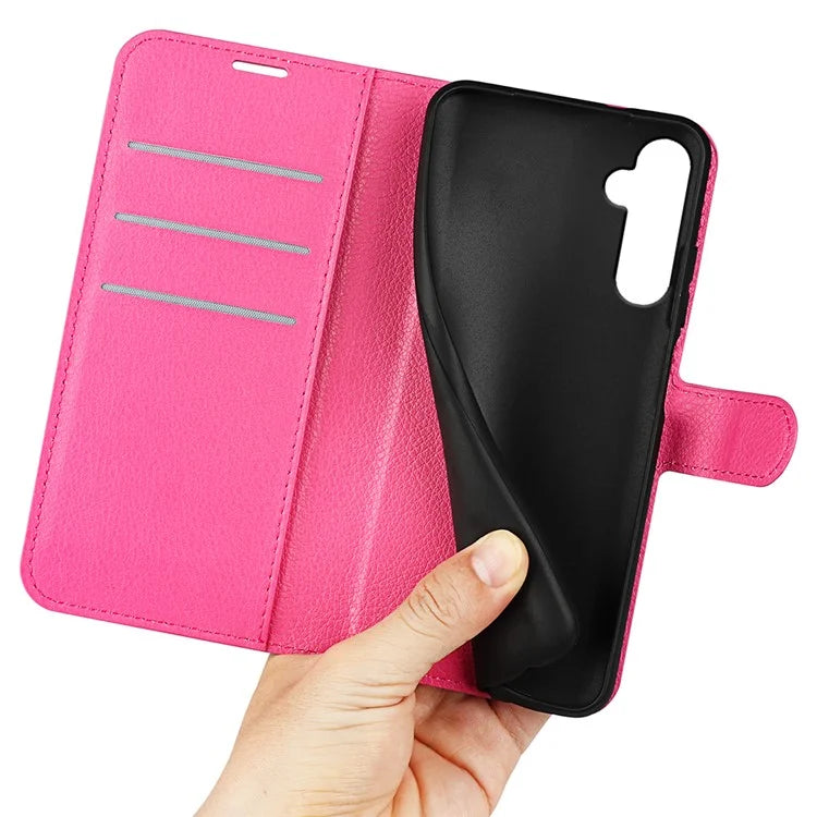 For Samsung Galaxy S24+ Case Wallet Stand Litchi Texture Phone Cover