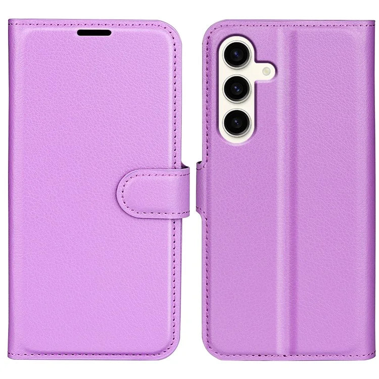 For Samsung Galaxy S24+ Case Wallet Stand Litchi Texture Phone Cover