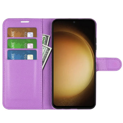 For Samsung Galaxy S24+ Case Wallet Stand Litchi Texture Phone Cover