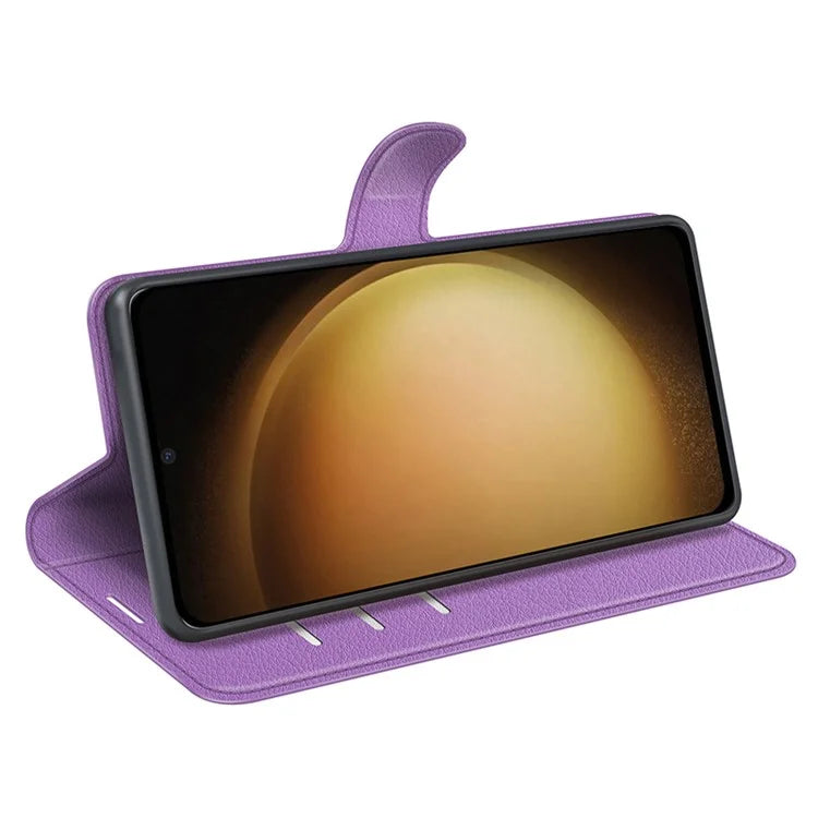 For Samsung Galaxy S24+ Case Wallet Stand Litchi Texture Phone Cover