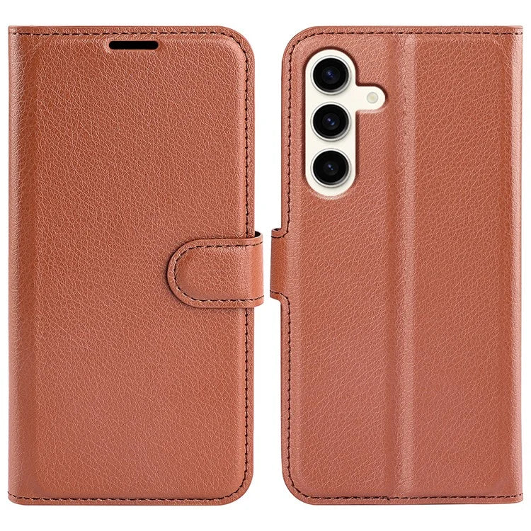 For Samsung Galaxy S24+ Case Wallet Stand Litchi Texture Phone Cover