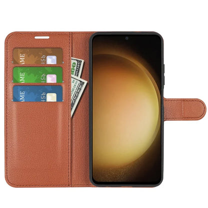 For Samsung Galaxy S24+ Case Wallet Stand Litchi Texture Phone Cover