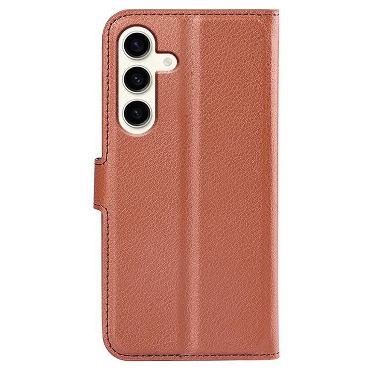 For Samsung Galaxy S24+ Case Wallet Stand Litchi Texture Phone Cover