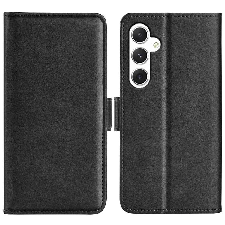 For Samsung Galaxy S24 Case PU Leather Dual Magnetic Clasp Protective Cover