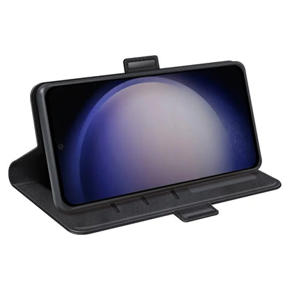 For Samsung Galaxy S24 Case PU Leather Dual Magnetic Clasp Protective Cover