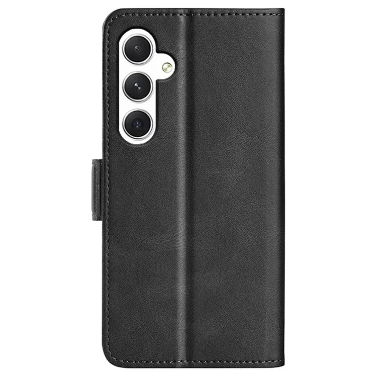 For Samsung Galaxy S24 Case PU Leather Dual Magnetic Clasp Protective Cover