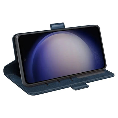 For Samsung Galaxy S24 Case PU Leather Dual Magnetic Clasp Protective Cover