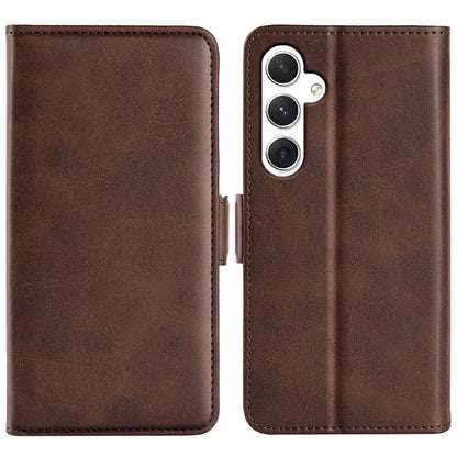 For Samsung Galaxy S24 Case PU Leather Dual Magnetic Clasp Protective Cover