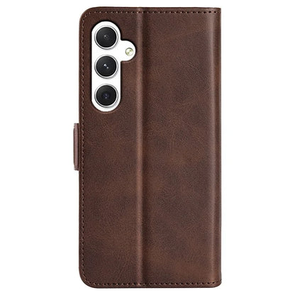 For Samsung Galaxy S24 Case PU Leather Dual Magnetic Clasp Protective Cover