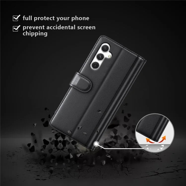 For Samsung Galaxy S24 Case Flip Wallet Genuine Split Leather Phone Cover