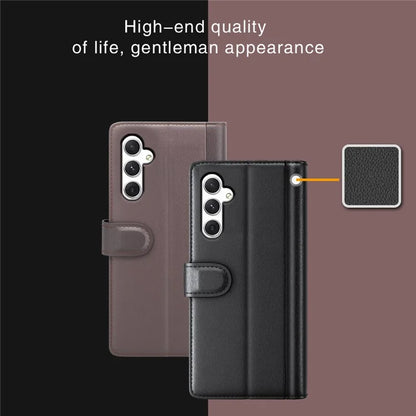 For Samsung Galaxy S24 Case Flip Wallet Genuine Split Leather Phone Cover