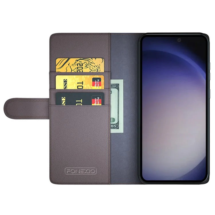 For Samsung Galaxy S24 Case Flip Wallet Genuine Split Leather Phone Cover