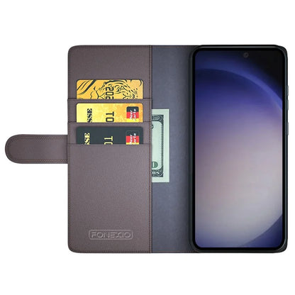 For Samsung Galaxy S24 Case Flip Wallet Genuine Split Leather Phone Cover