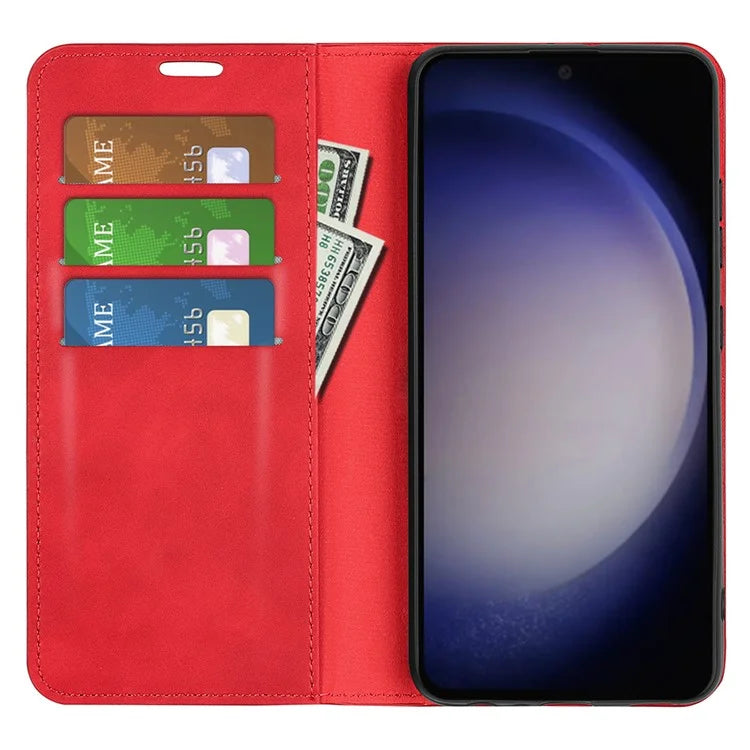For Samsung Galaxy S24 Case Flip Wallet Skin-touch Phone Cover
