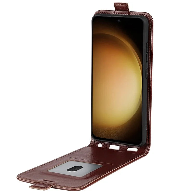 For Samsung Galaxy S24+ Case PU Leather Vertical Flip Phone Cover