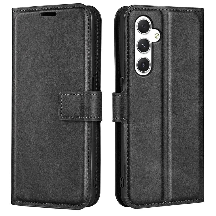 For Samsung Galaxy S24 Case PU Leather Calf Texture Full Protective Phone Cover