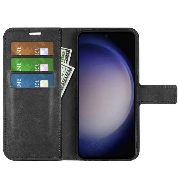 For Samsung Galaxy S24 Case PU Leather Calf Texture Full Protective Phone Cover
