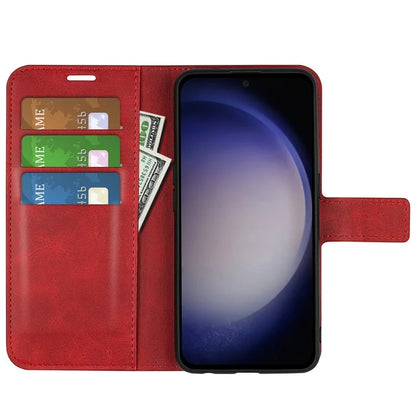 For Samsung Galaxy S24 Case PU Leather Calf Texture Full Protective Phone Cover