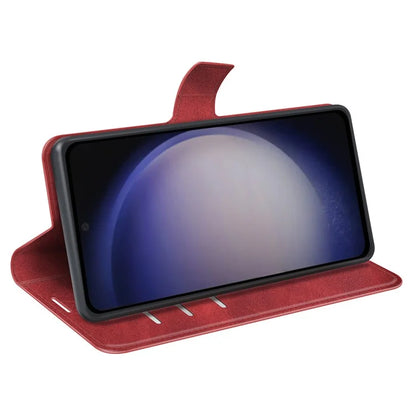 For Samsung Galaxy S24 Case PU Leather Calf Texture Full Protective Phone Cover