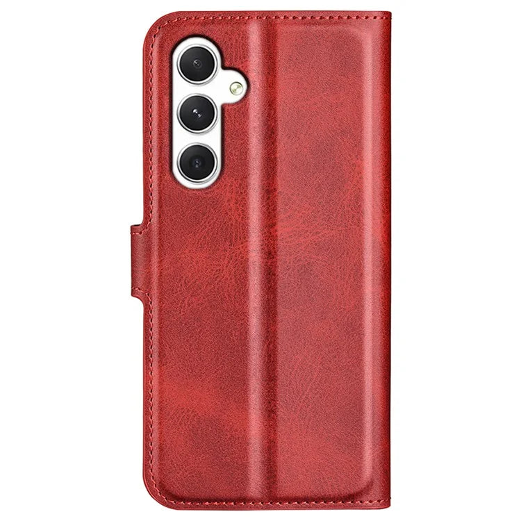 For Samsung Galaxy S24 Case PU Leather Calf Texture Full Protective Phone Cover