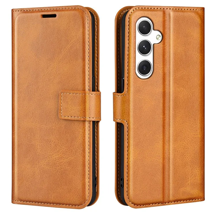 For Samsung Galaxy S24 Case PU Leather Calf Texture Full Protective Phone Cover