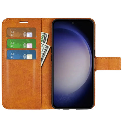 For Samsung Galaxy S24 Case PU Leather Calf Texture Full Protective Phone Cover