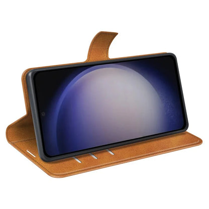 For Samsung Galaxy S24 Case PU Leather Calf Texture Full Protective Phone Cover