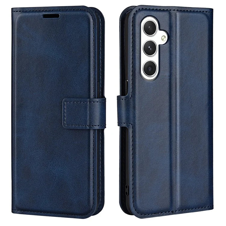 For Samsung Galaxy S24 Case PU Leather Calf Texture Full Protective Phone Cover