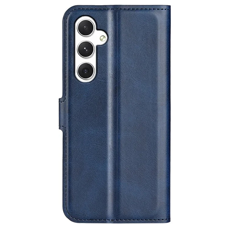 For Samsung Galaxy S24 Case PU Leather Calf Texture Full Protective Phone Cover