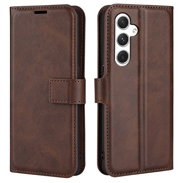 For Samsung Galaxy S24 Case PU Leather Calf Texture Full Protective Phone Cover