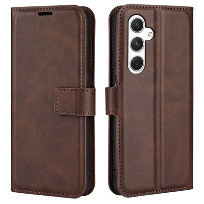 For Samsung Galaxy S24 Case PU Leather Calf Texture Full Protective Phone Cover