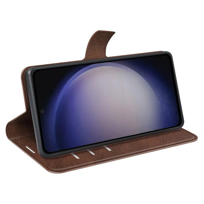 For Samsung Galaxy S24 Case PU Leather Calf Texture Full Protective Phone Cover