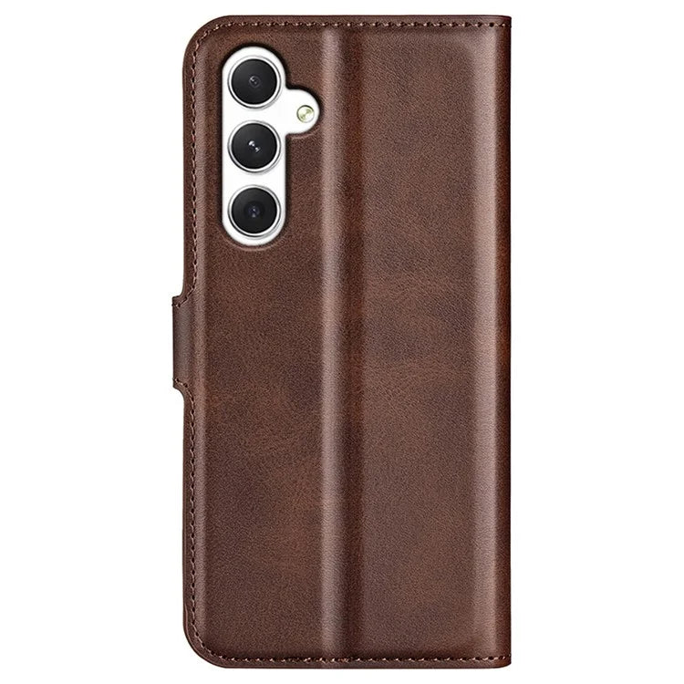 For Samsung Galaxy S24 Case PU Leather Calf Texture Full Protective Phone Cover