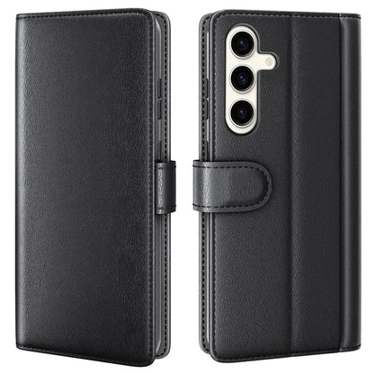 For Samsung Galaxy S24+ Case Genuine Split Leather Magnetic Closure Phone Cover