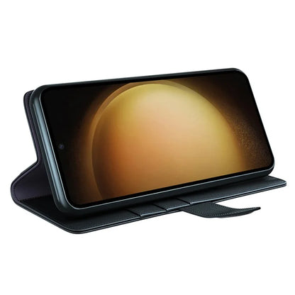 For Samsung Galaxy S24+ Case Genuine Split Leather Magnetic Closure Phone Cover