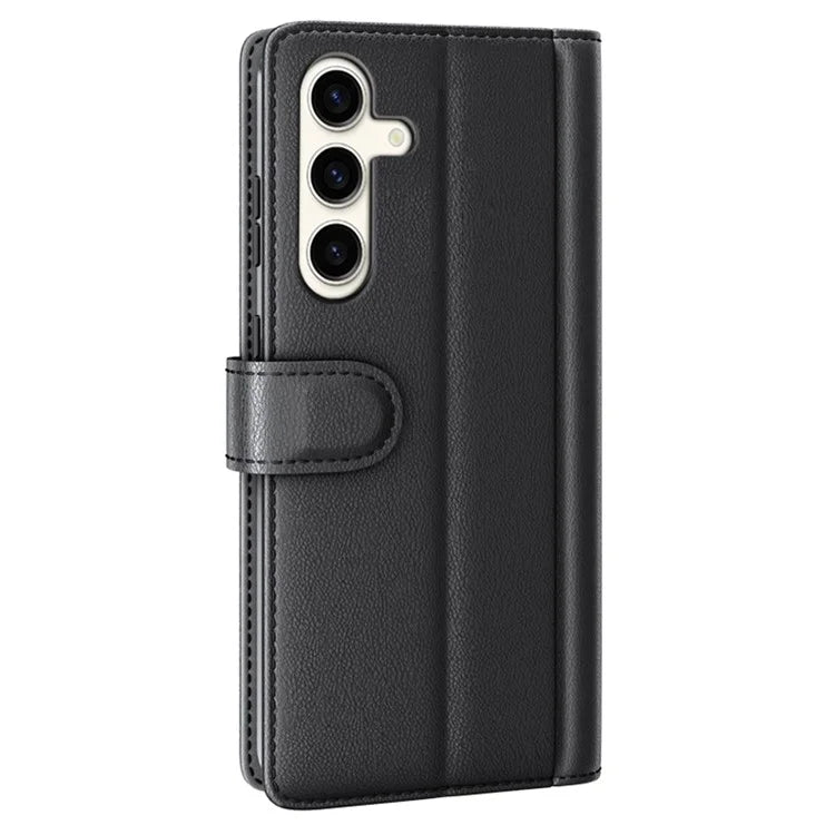 For Samsung Galaxy S24+ Case Genuine Split Leather Magnetic Closure Phone Cover