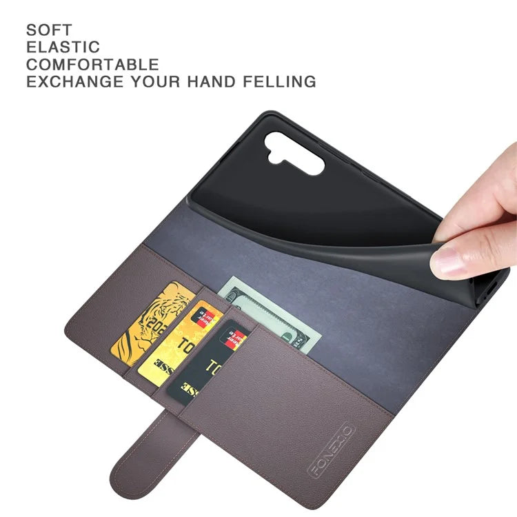 For Samsung Galaxy S24+ Case Genuine Split Leather Magnetic Closure Phone Cover