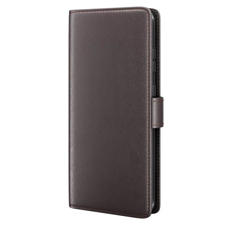 For Samsung Galaxy S24+ Case Genuine Split Leather Magnetic Closure Phone Cover