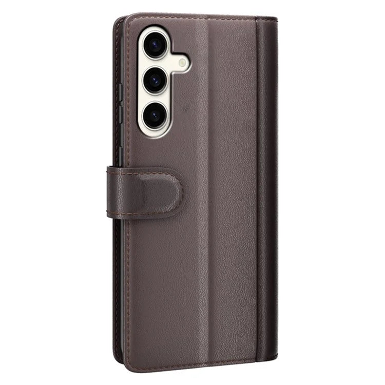 For Samsung Galaxy S24+ Case Genuine Split Leather Magnetic Closure Phone Cover