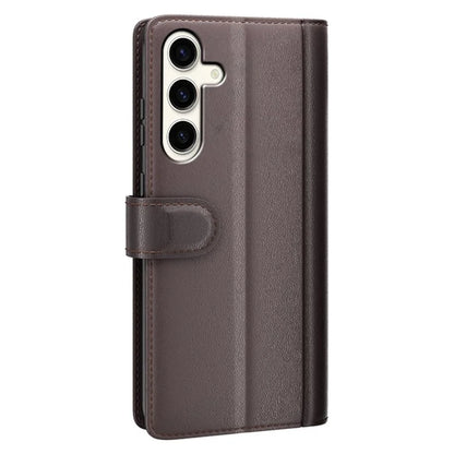 For Samsung Galaxy S24+ Case Genuine Split Leather Magnetic Closure Phone Cover